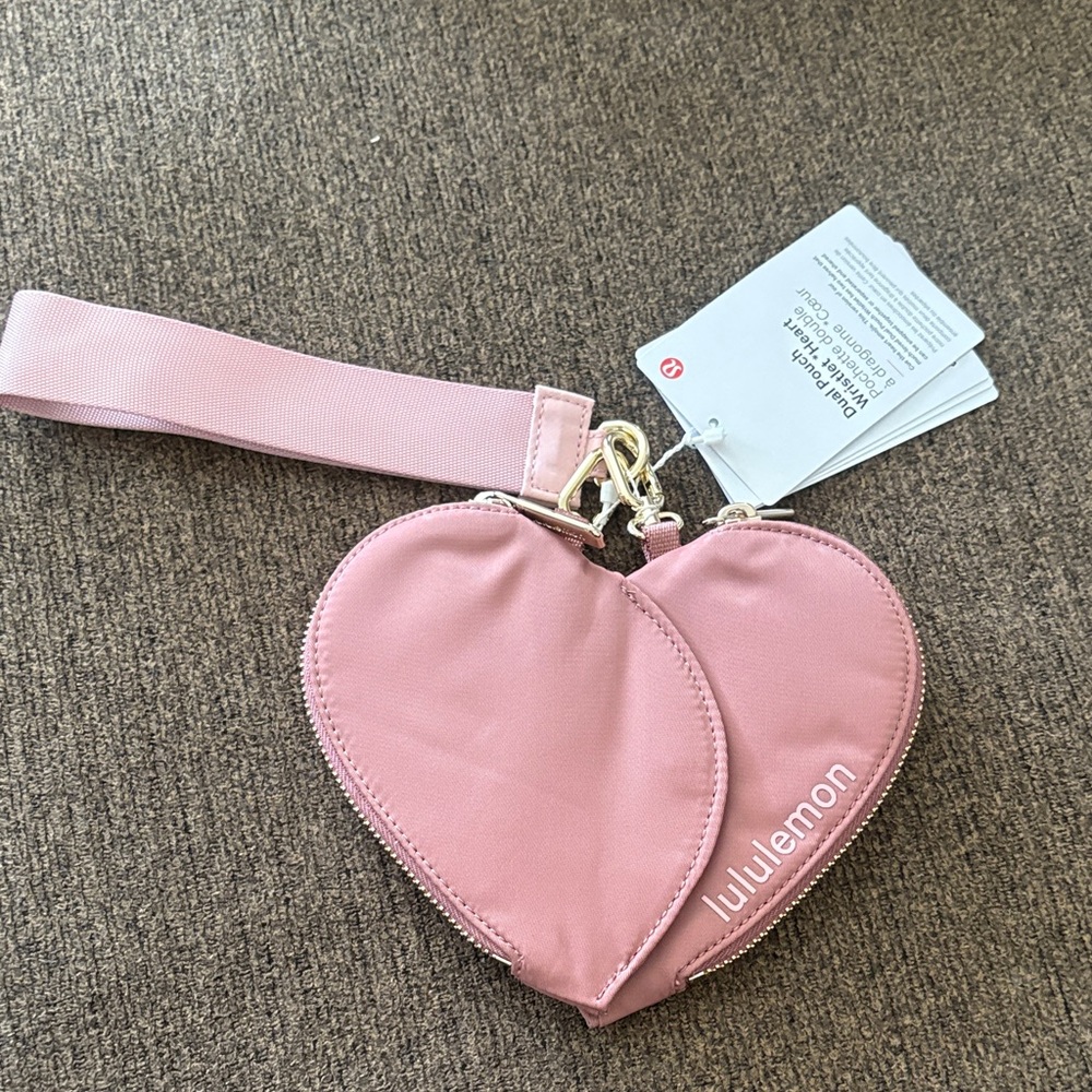 Lululemon Pink Heart Wristlet
